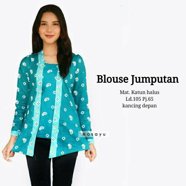 Blus Batik Kutubaru Jumputan/ Kebaya Jumputan Murah / Kebaya Jumputan / Seragam Batik