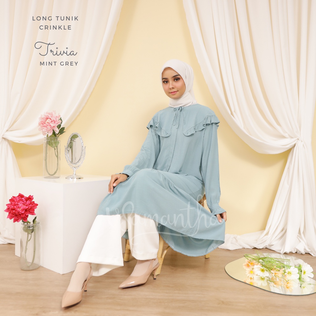 Long Tunik Wanita Rayon Crinkle Trivia