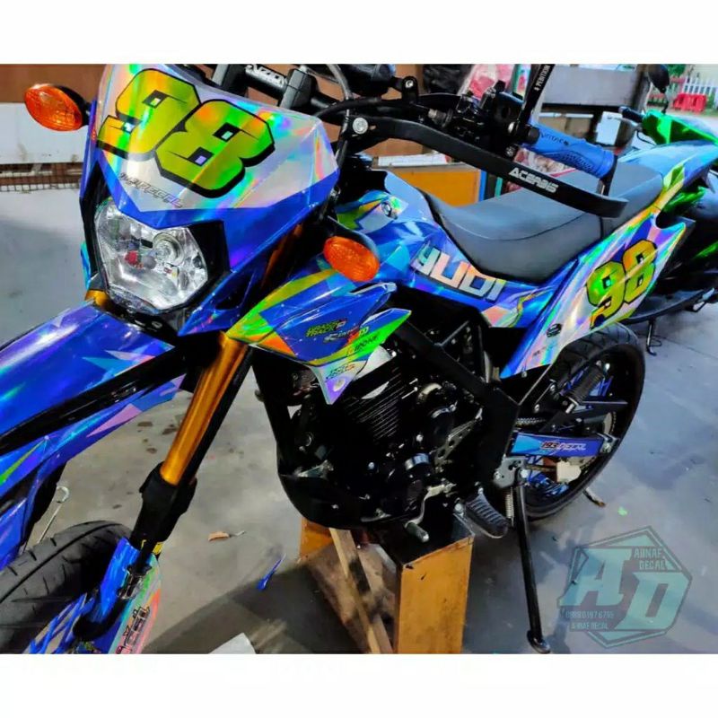 DECAL STIKER STICKER KLX D-TRACKER FULL HOLOGRAM COSTUM