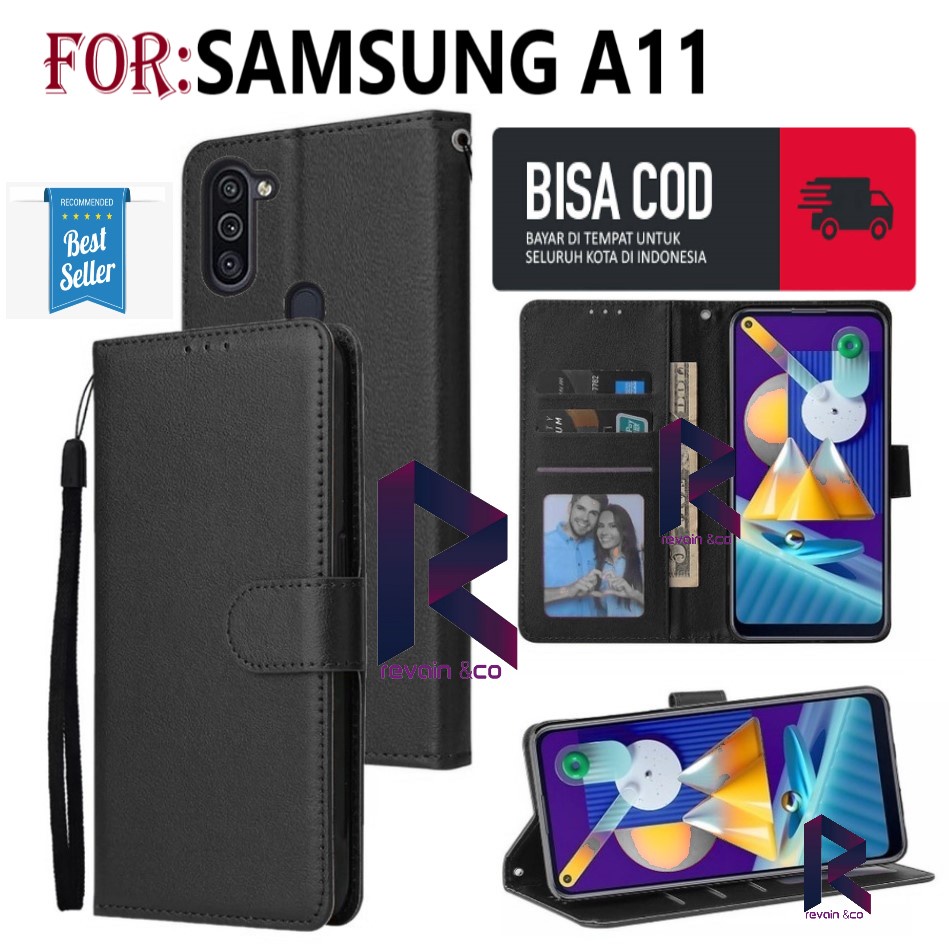 FLIP COVER SAMSUNG A11 FLIP WALLET LEATHER KULIT PREMIUM SARUNG BUKA TUTUP KESING HP FLIP CASE SAMSUNG A11