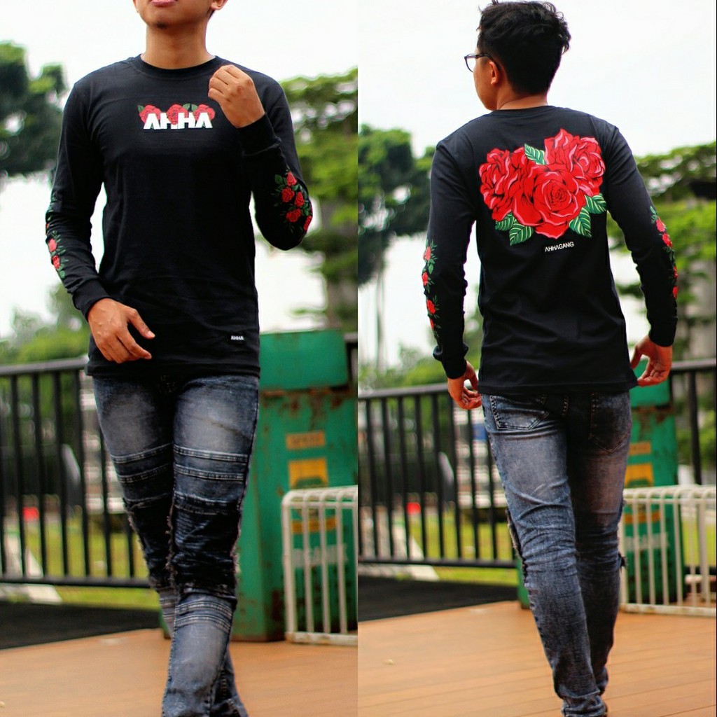 Kaos AHHA gank - baju AHHA Rose - Longsleeve AHHA Rose 01