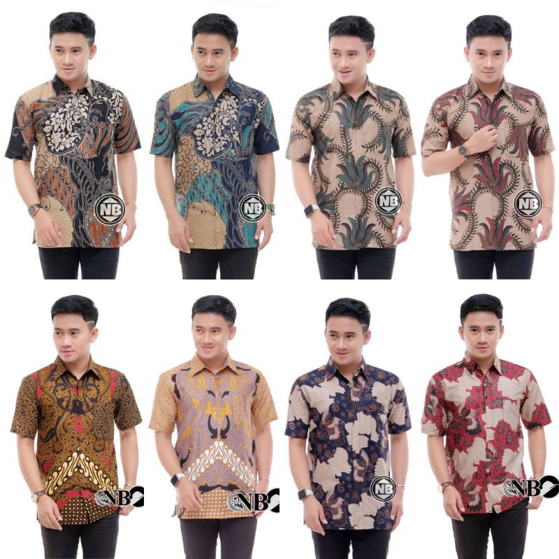 SIZE S M L XL XXL XXXL BSWART Batik HRB026 Kenongo Hem Pendek Padi Batik Pria Lengan Pendek Seragam