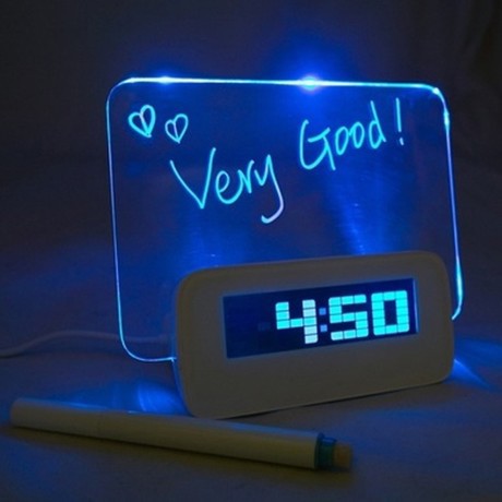 Jam digital - clock led digital memo board + spidol