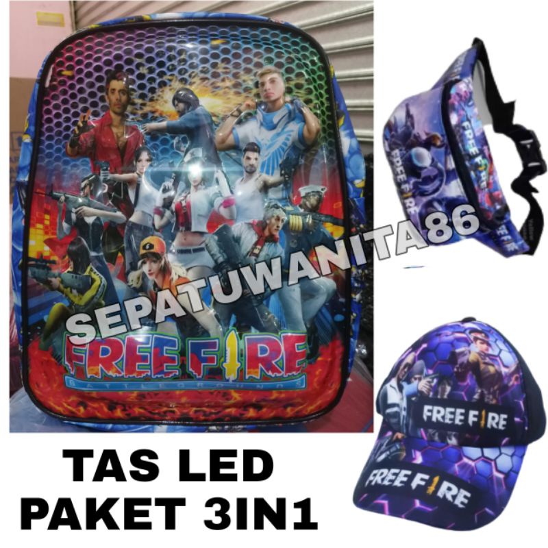 Tas Ransel Anak Laki Laki Karakter Freefire Led/ Tas Led / Tas Boboiboy