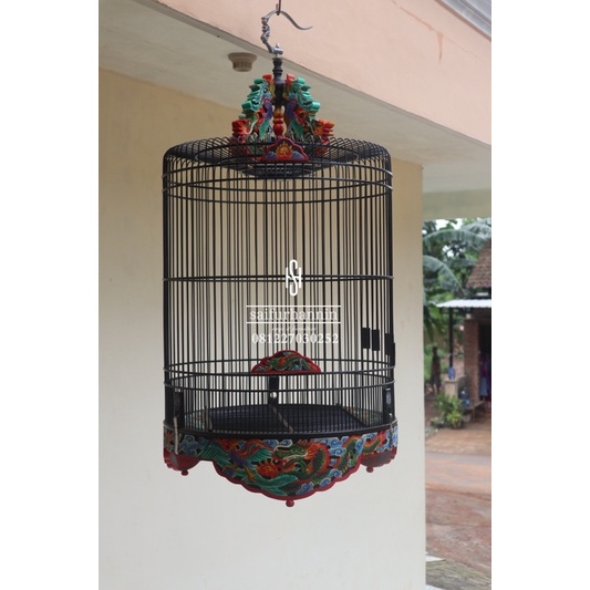 sangkar burung murai motof naga ukiran cukit timbul
