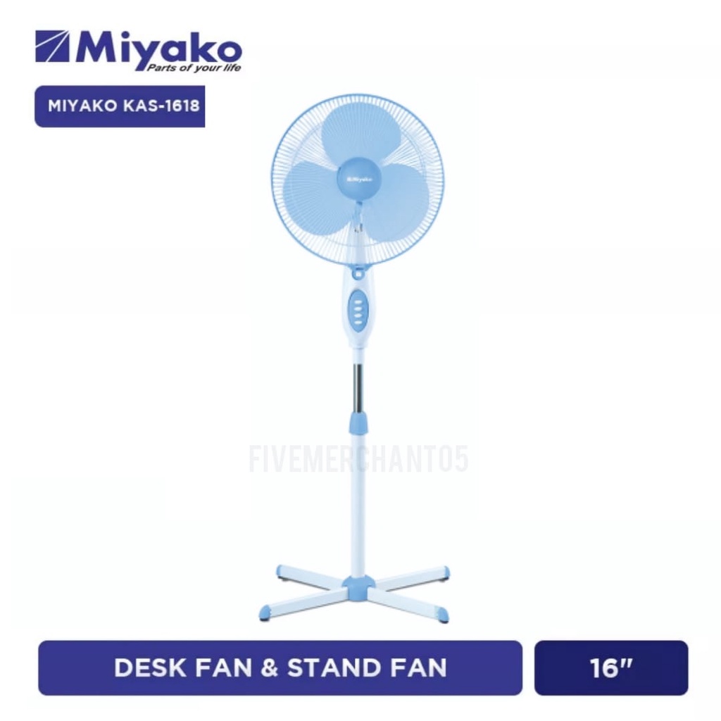 Kipas Angin Miyako KAS 1618 Standing Fan Miyako 1618 Kipas Berdiri GB Kipas Meja Miyako KAS-1618 Kipas Angin