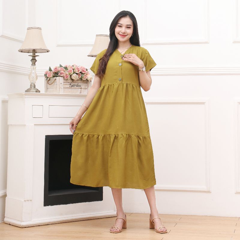 DASTER TERBARU HOME DRESS RAYON POLOS WANITA KEKINIAN