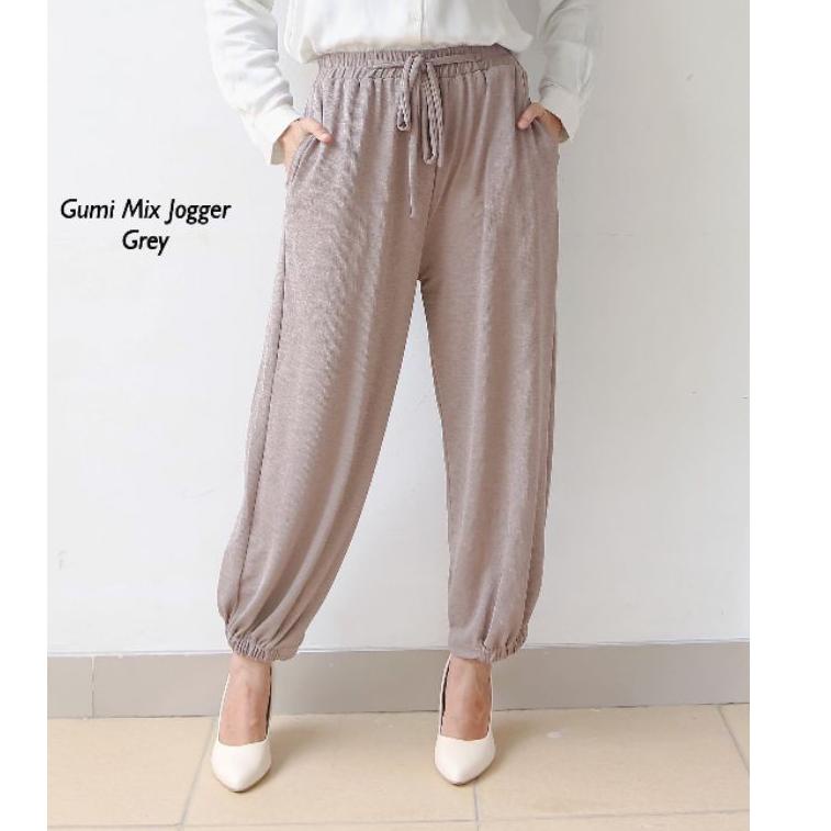 Terbaru BM - GUMI MIX JOGGER / JOGGER WANITA / CELANA PANJANG JOGER 5R3