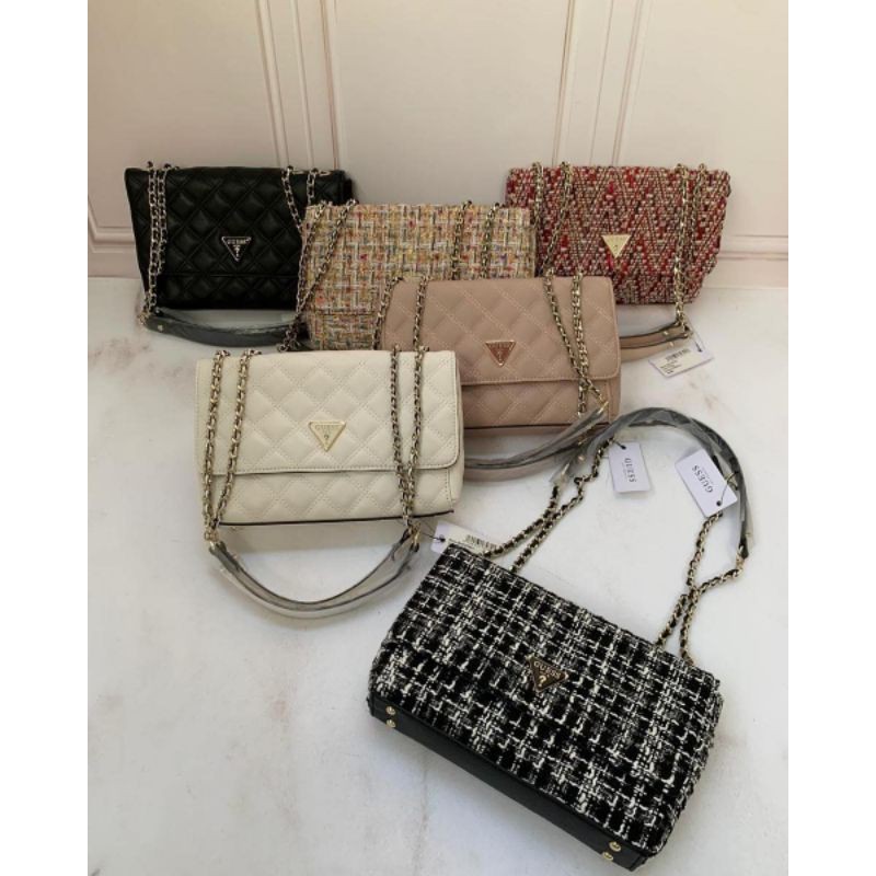 GUESS Cessily Tweed  Convertible Crossbody Bag Original