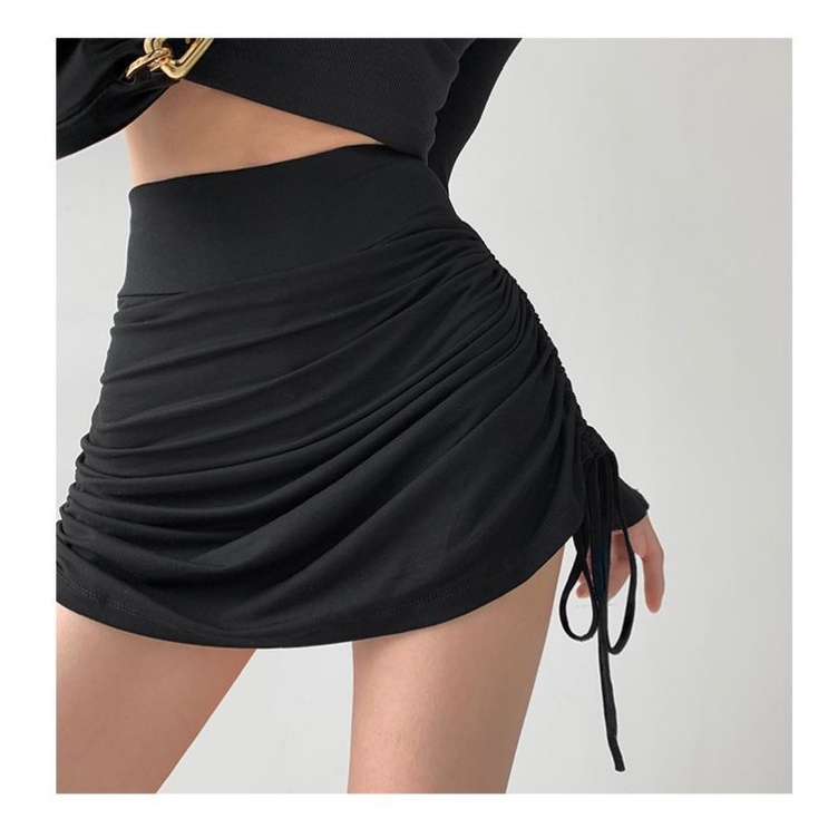 ROK SERUT MINI SKIRT Korean Style  Tali Samping Kiri Kanan / Rok Mini Tali Serut Korea Fashion Terbaru UKURAN M L XL