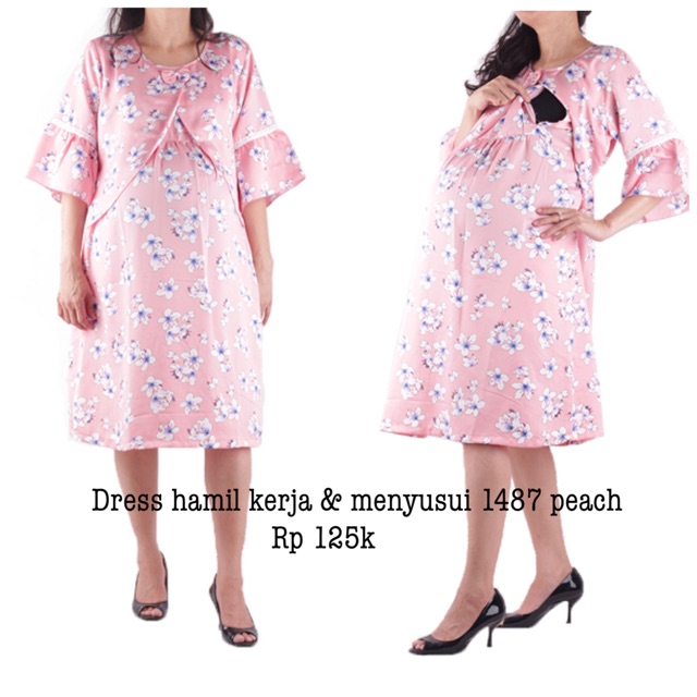 Baju hamil / dress menyusui 1487 pink