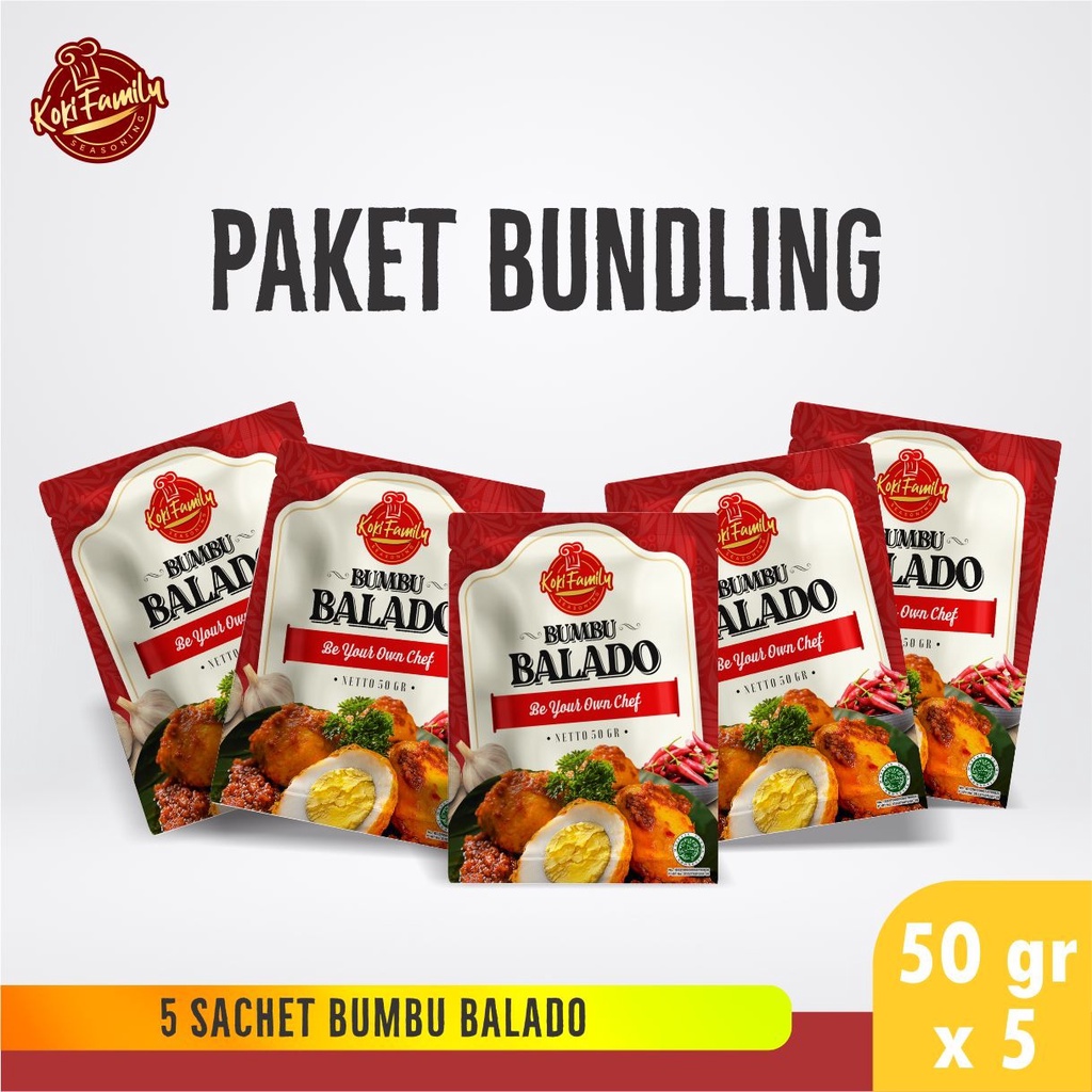 

Paket Bundling Koki Family Bumbu Instan Balado 50Gr -5 Pcs