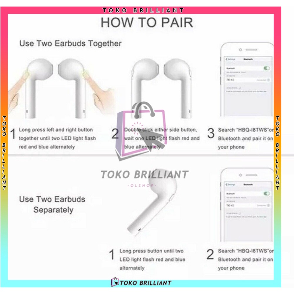 [Bisa Bayar Ditempat] Sport True Wireless Earphone i7S Handsfree i7s tws
