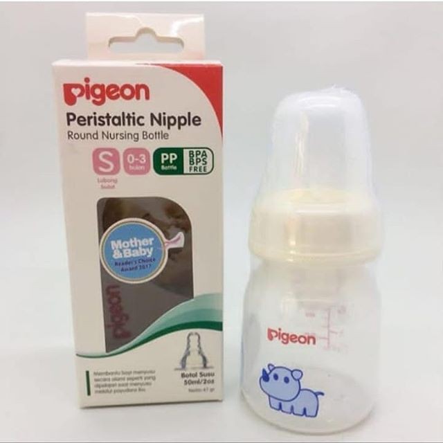 Pigeon Peristaltic Nipple S 0-3bulan PP Bottle 50ml