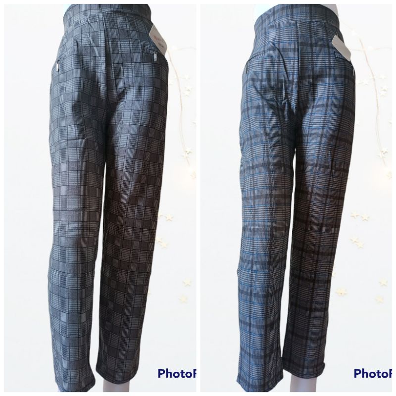 Celana panjang kotak import / Celana panjang kotak wanita