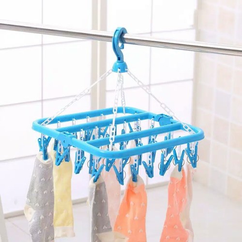 Jepitan HANGER BAJU BAYI isi 12 atau 32  - Jemuran Gantung Balkon Baju  Kaos Kaki Tangan Topi Bayi chn jepit capit putar praktis lipat