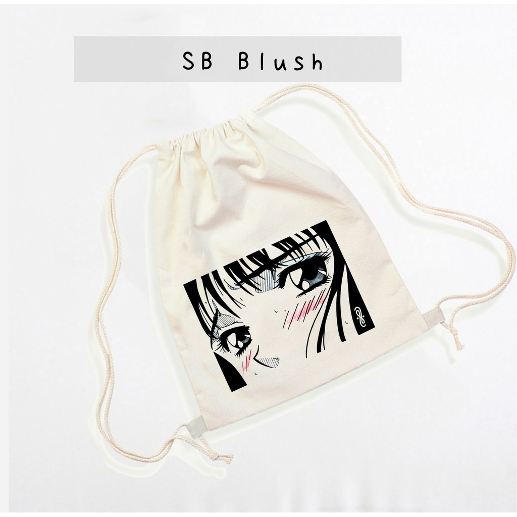 Totebag stringbag  estetik | simpel | girl &amp; boy | mask | black and white | motif #TOSI