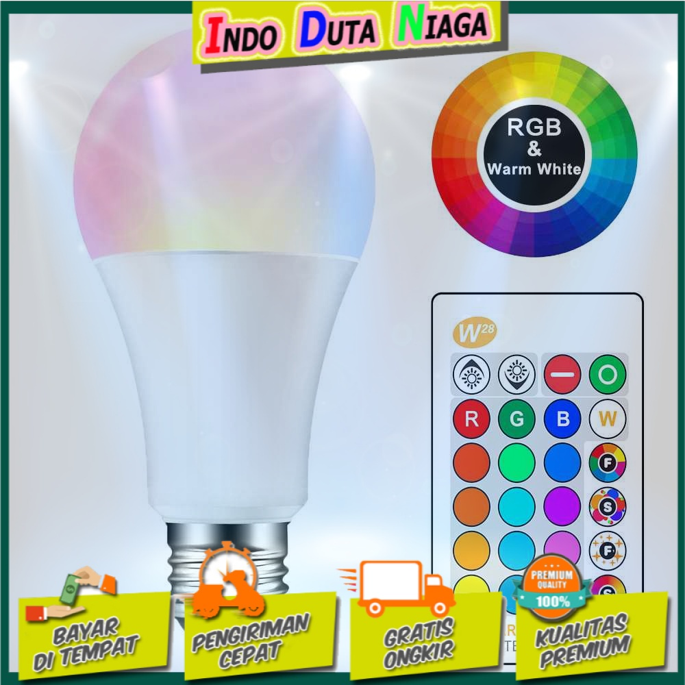 BONDA Lampu Bohlam RGB dengan Remote Control E27 10W - B5