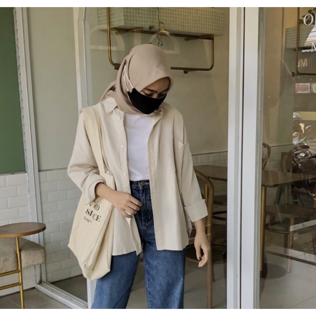 KEMEJA LINEN OVERSIZE / OLIVIA SHIRT / ATASAN WANITA