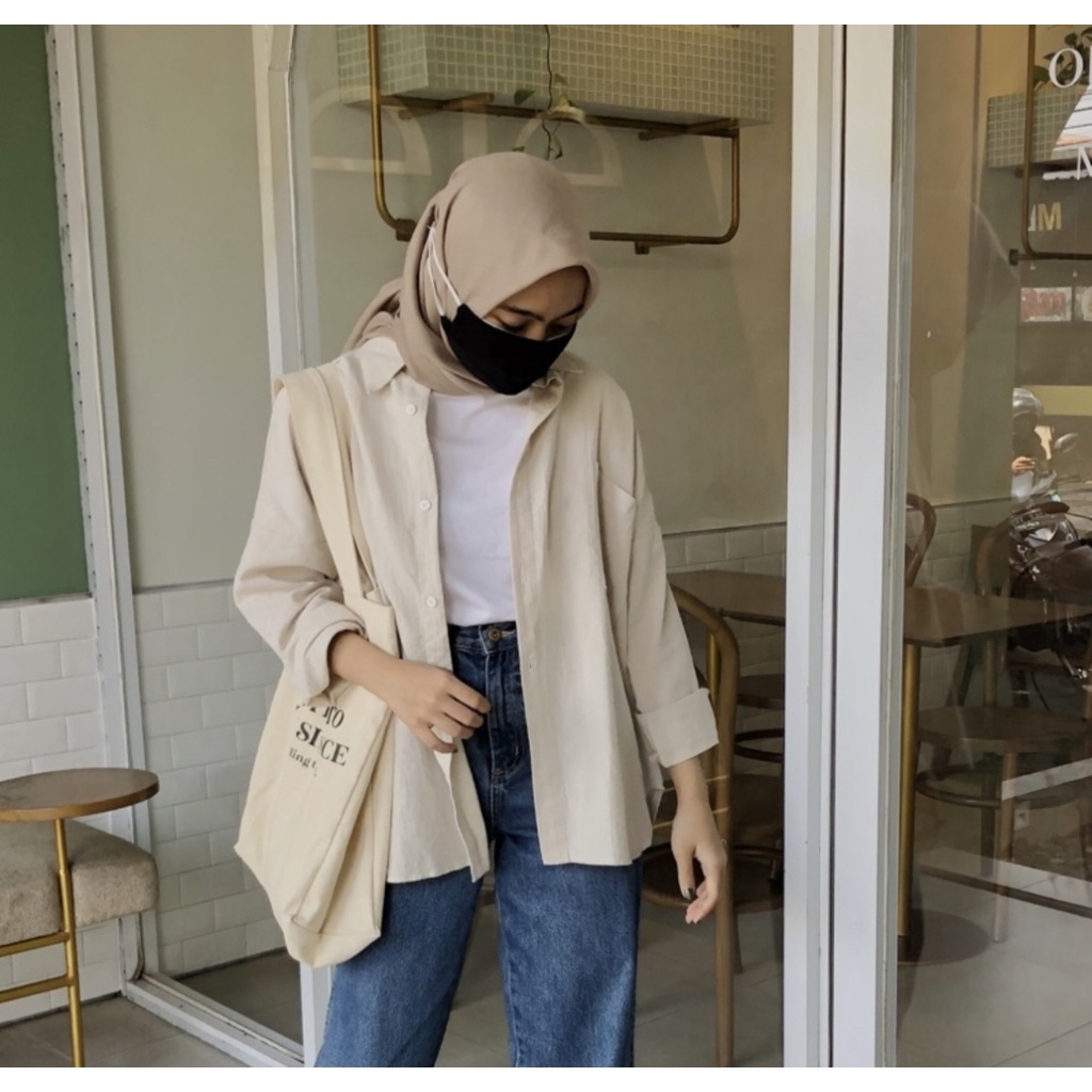 KEMEJA LINEN OVERSIZE / OLIVIA SHIRT / ATASAN WANITA