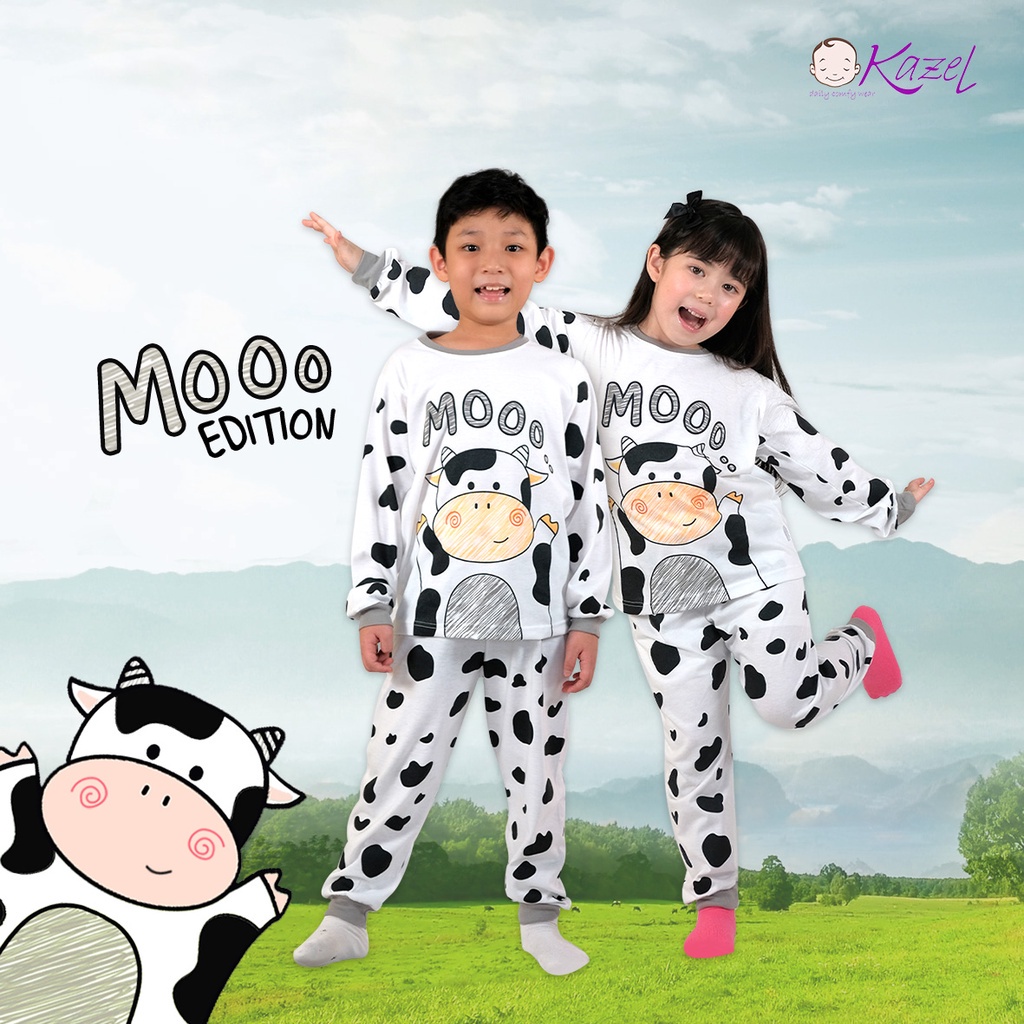 1stel Kazel Piyama Boy Motif NB S M L XL XXL 7/8/9/10/11/12 Untuk 0 -5Thn - Setelan Panjang Bayi &amp; Anak / Baju Tidur Bayi &amp; Anak