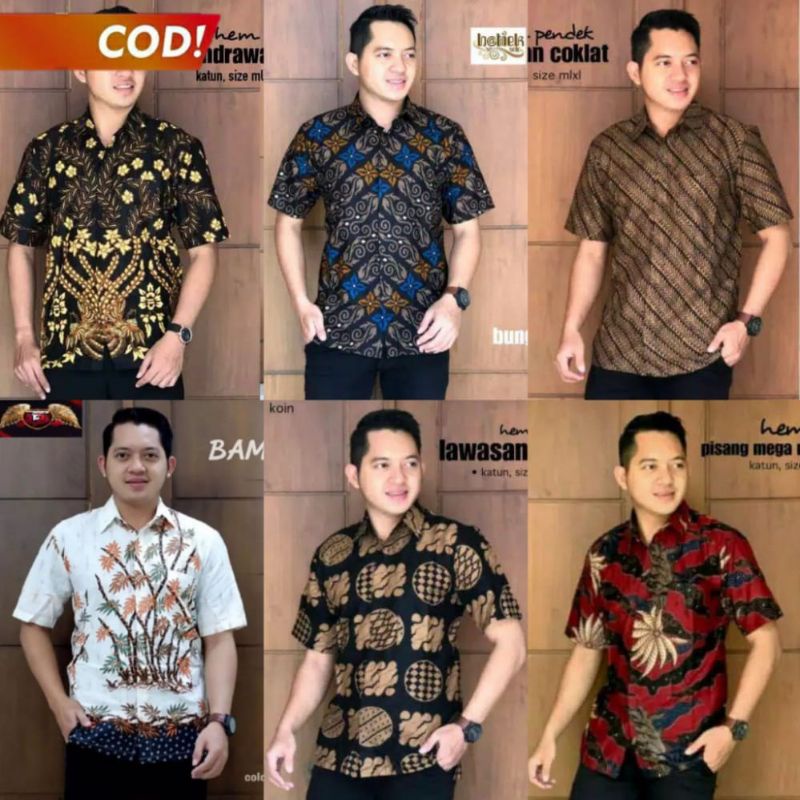 Hem Batik Pria Lengan Pendek Kekinian Termurah Batik Pria Pekalongan M L Xl