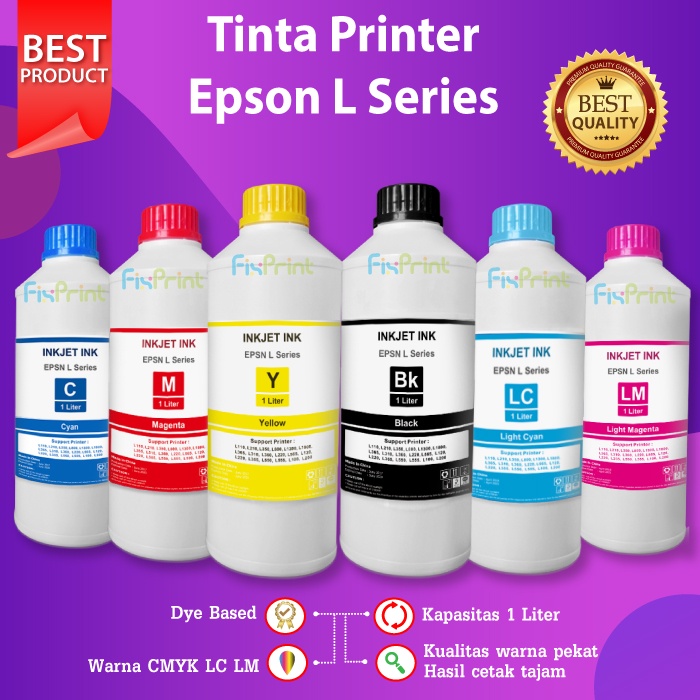 Tinta Khusus Epson 1 Liter Refill Pengganti 003 664 001 673 005 774 Printer L121 L1300 L1110 L1210 L1250 L1256 L3210 L3250 L3256 L5290 L5296 L6290