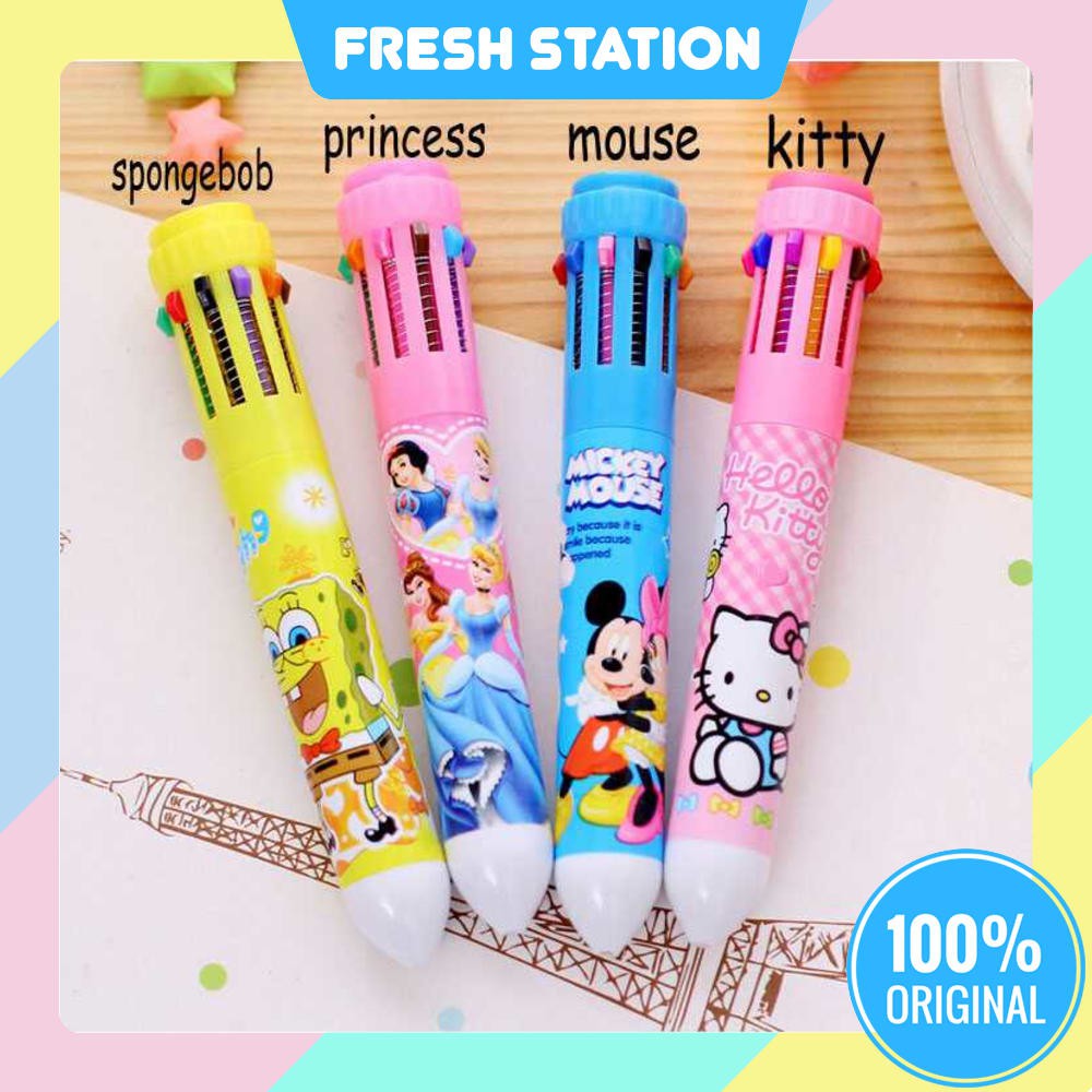 

Pulpen Warna Warni 1 Set 10 in 1 Karakter Lucu Unik Murah
