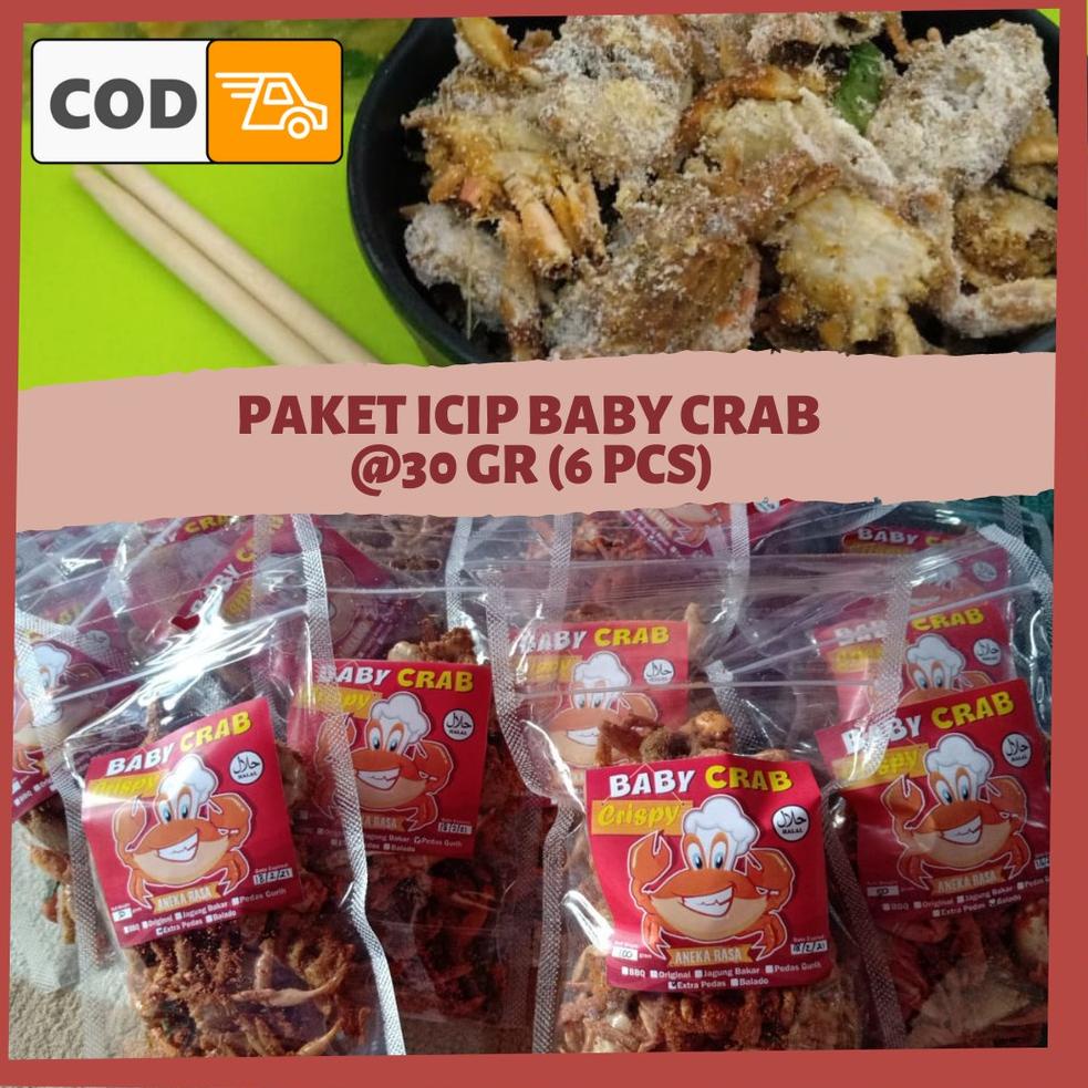 

Promo.. [] Paket Cicip Camilan Halal Baby Crab Crispy 6 pcs - 250 gr 94