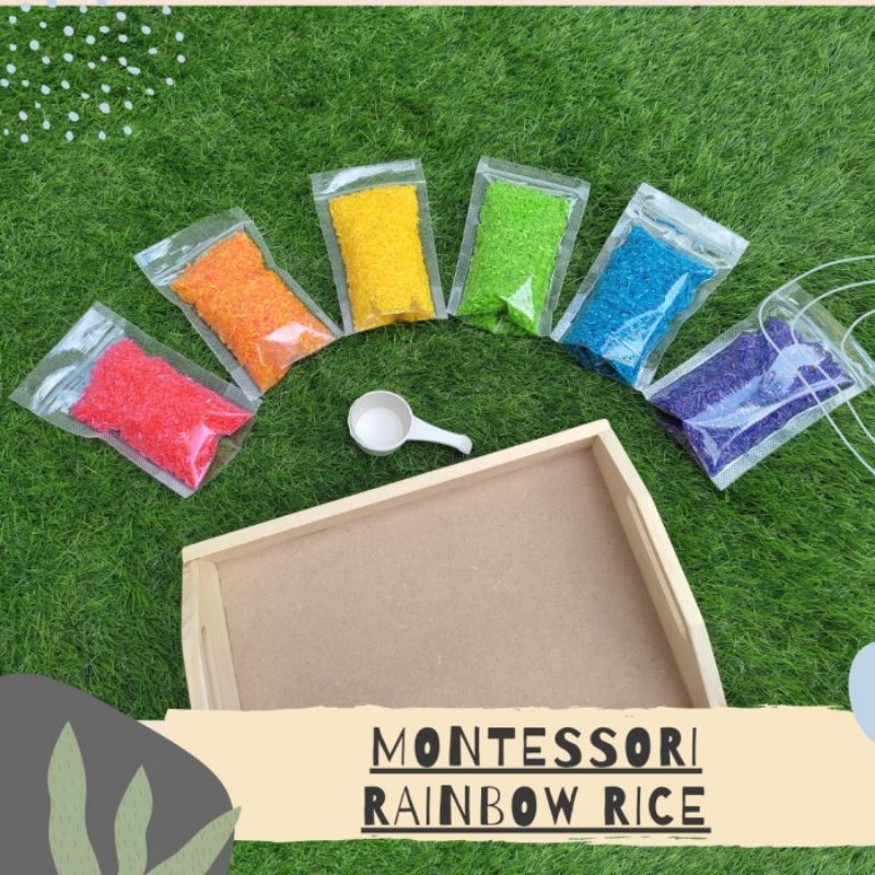 Sensory - Rainbow Rice - Mainan Montessori Sensori Beras Warna #mainkayoo