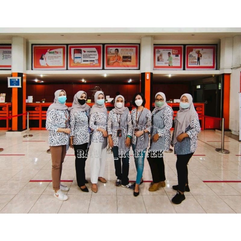 M-L-XL-XXL-JUMBO Batik wanita ASJ SA HRB026 Kenongo Kemeja Tosca Pendek-3