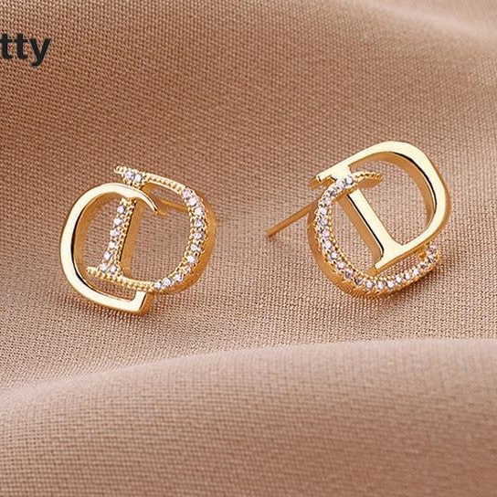 925 Perak Personalised berlian litto anting -anting niche desain anting -anting waktu sederhana - PD
