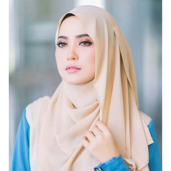 RSB HJB053 Jilbab Pashmina Heavy Chiffon Hijab Pasmina Premium Import