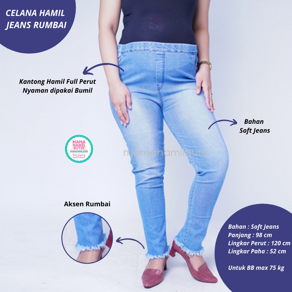  Celana  Jeans Hamil  Wash Kaki Rumbai Pecil Kekinian CLJ 