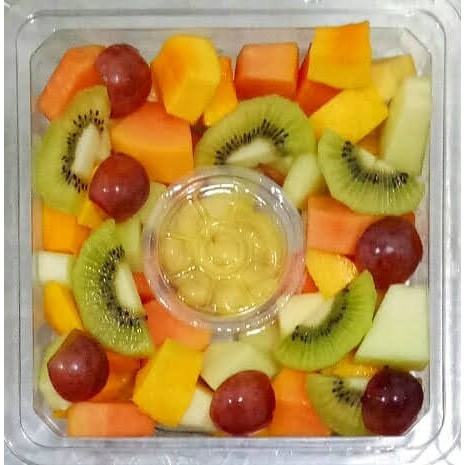 

SALAD BUAH SEGAR FRUITIO JAKARTA 5 fruits Clear Bowl Harvest 350 gram