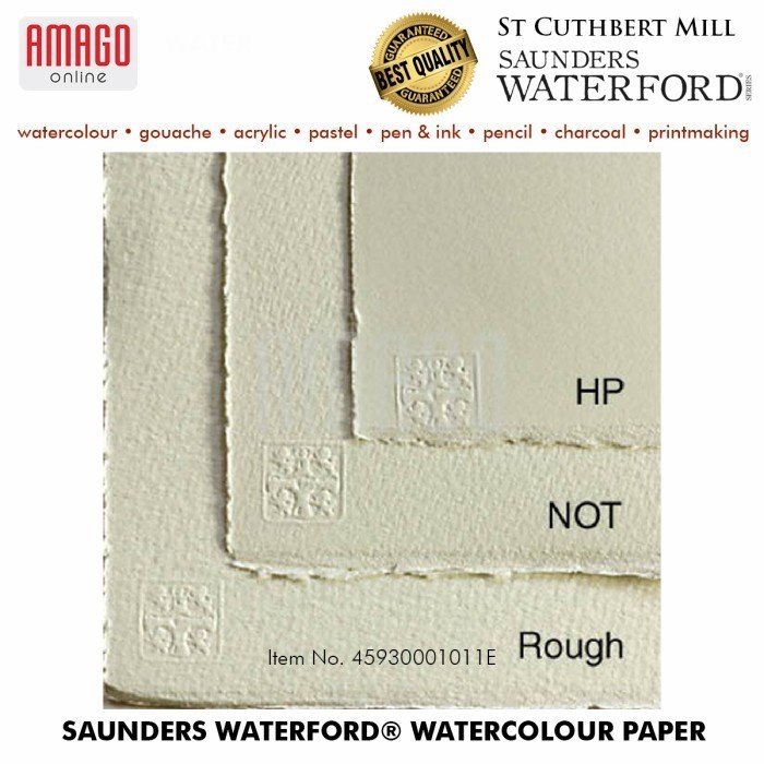 Saunders Waterford Watercolour Paper Hot Pressed - White - 300g - 20 lembar - 410x310 mm