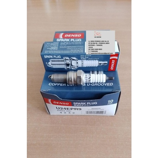BUSI DENSO U24EPR9 UNTUK MOTOR BEAT KARBU/SCOOPY KARBU/ SPACY KARBU