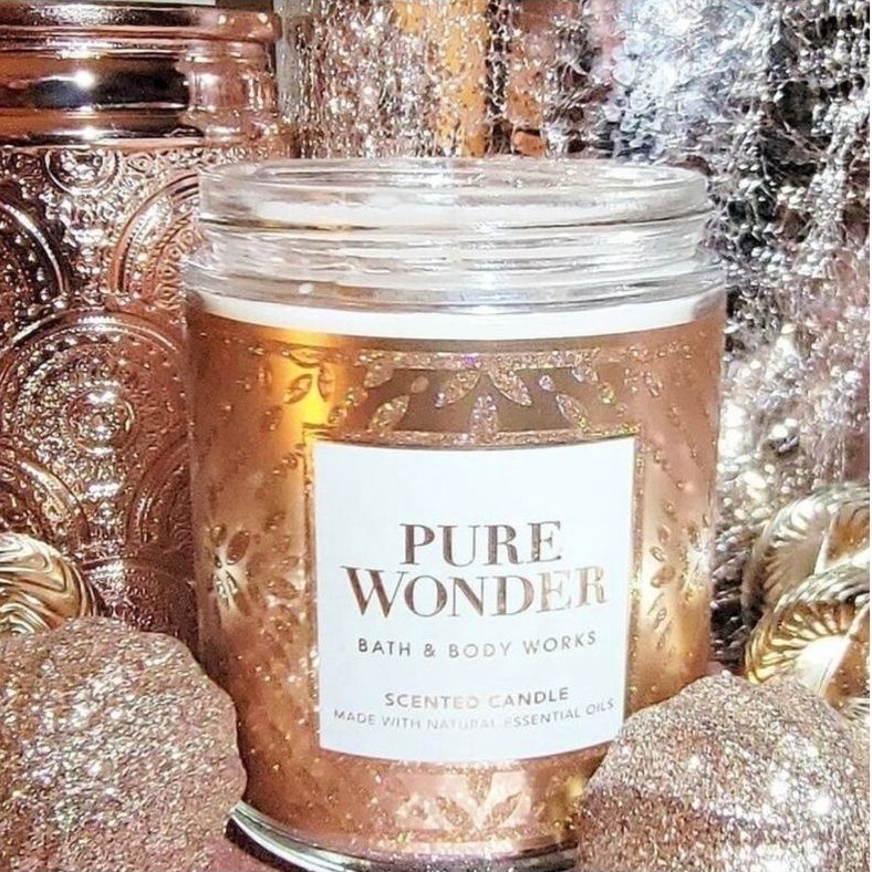 BATH &amp; BODY WORKS BBW PURE WONDER 3 WICK CANDLE 411 G