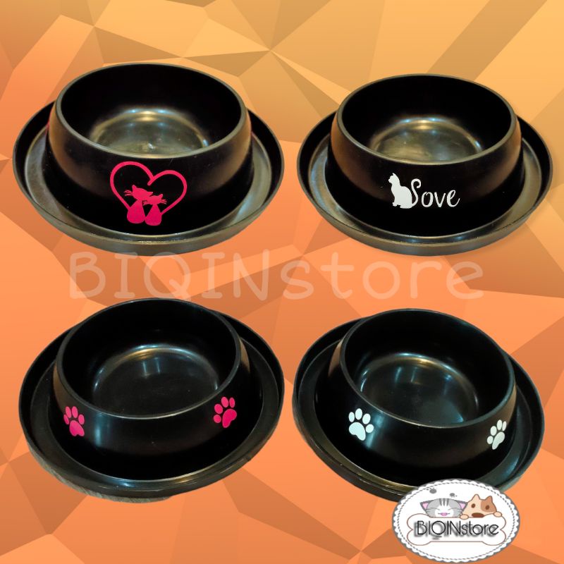 Tempat Makan pet bowl Kucing Singgel motif telapak kaki