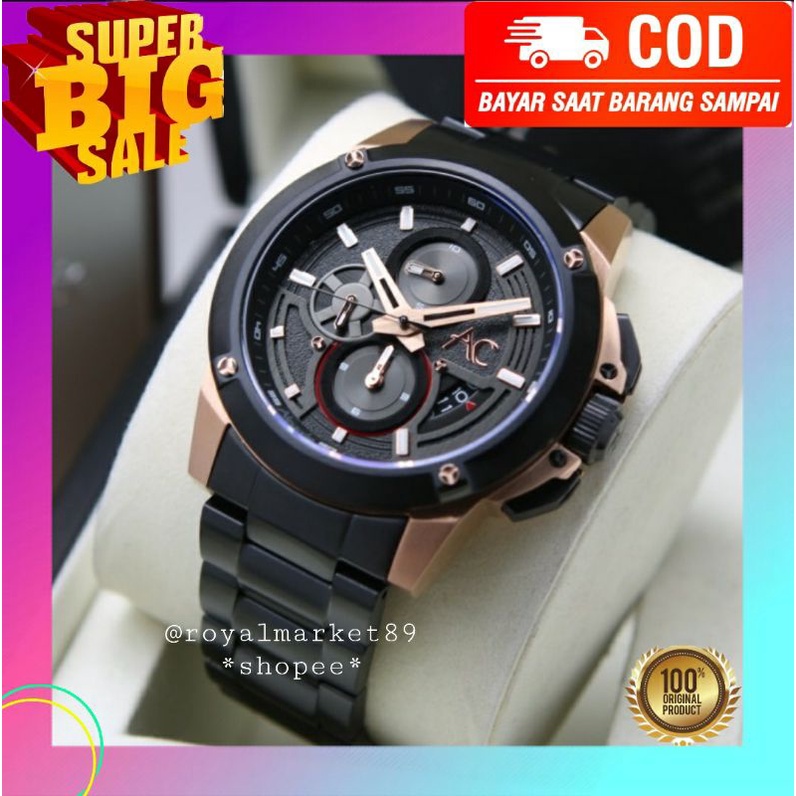 [WARNA LAIN DIGESER FOTONYA] ORI JAM TANGAN PRIA ALEXANDRE CHRISTIE CHRONOGRAP RANTAI STAINLESS STEE