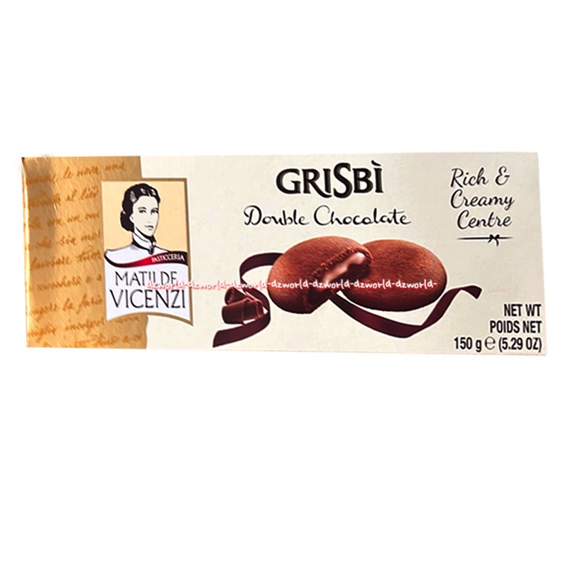 Grisbi Double Chocolate 150gr Rich Creamy Centre Matilde Vicenzi Made In Italy Biscuits Gribsi Coklat isi Krim Cokelat Biskuit Krim Biscuit