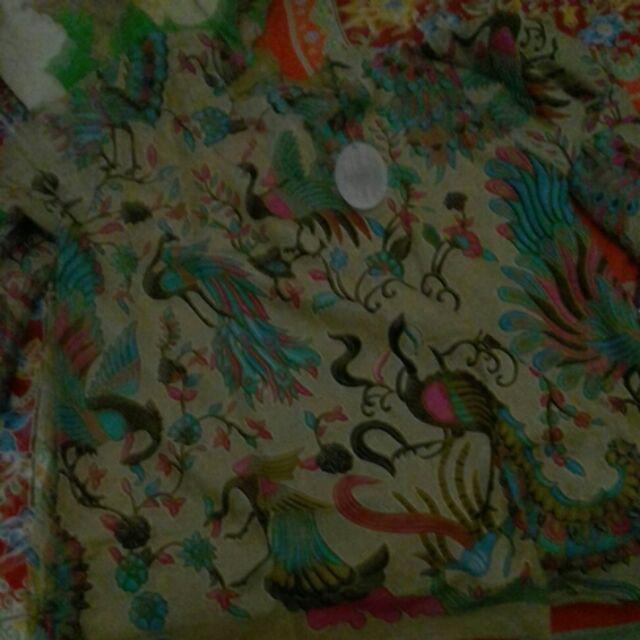 Oribylala Blouse Puff Cindeawasih Murai Blus Batik Seragam Atasan Lengan Puff Lonceng Merak