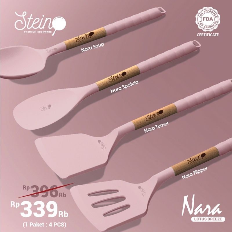 Stein NARA QWARTET Steincookware 4 Spatula Set Nara Stein