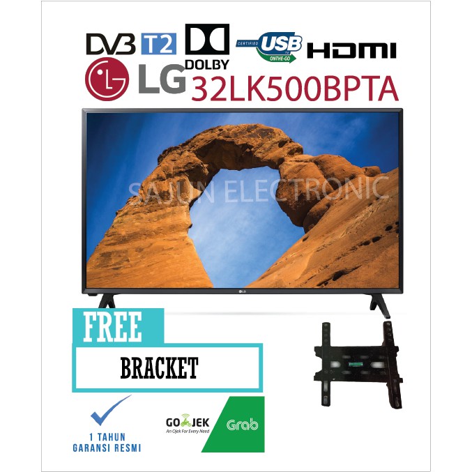 Promo LG 32 inch 32LK500 Led Digital TV DVB-T2 USB Movie HD TV 32LK500BPTA Murah Banget