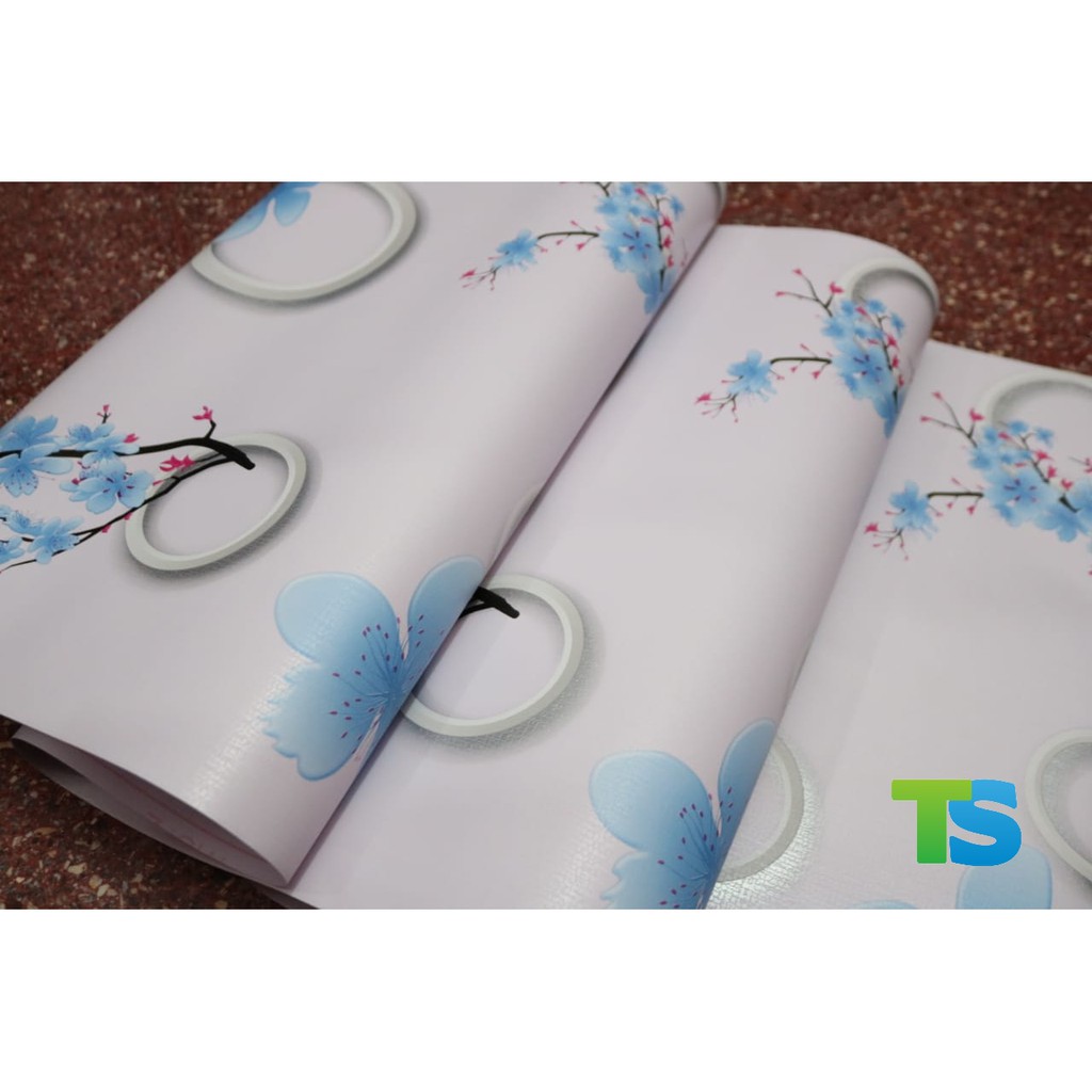 WALLPAPER STICKER BUBBLE BLUE / WALPAPER DINDING