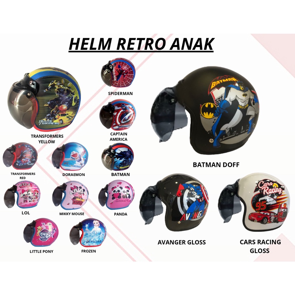 HELM WEST ANAK JUNIOR / HELM RETRO ANAK FULL KULIT