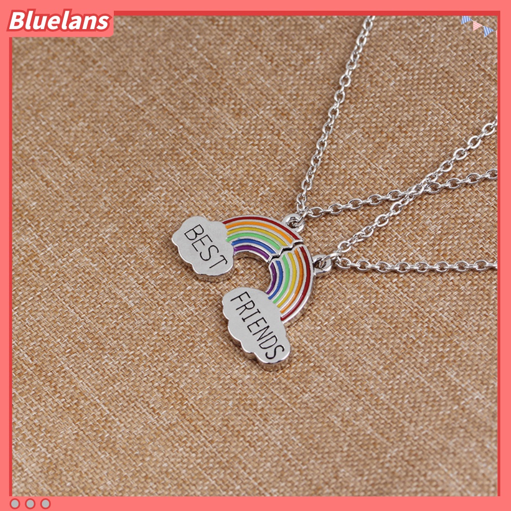 2pcs / Set Kalung Dengan Liontin Pelangi Untuk Wanita