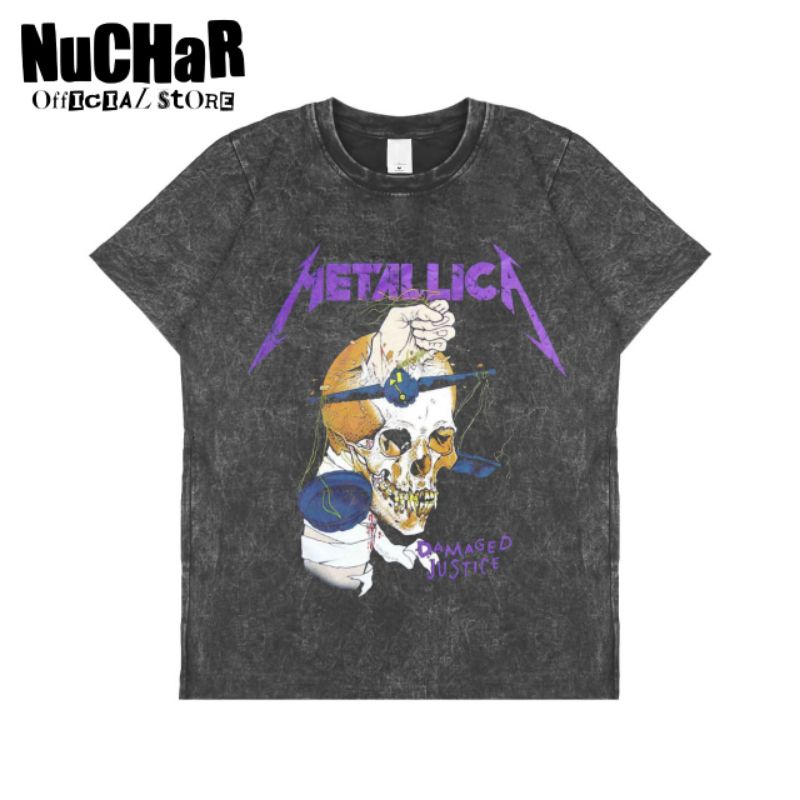 Nuchar - T-shirt Oversize Black Wash | Stone Wash Metallica