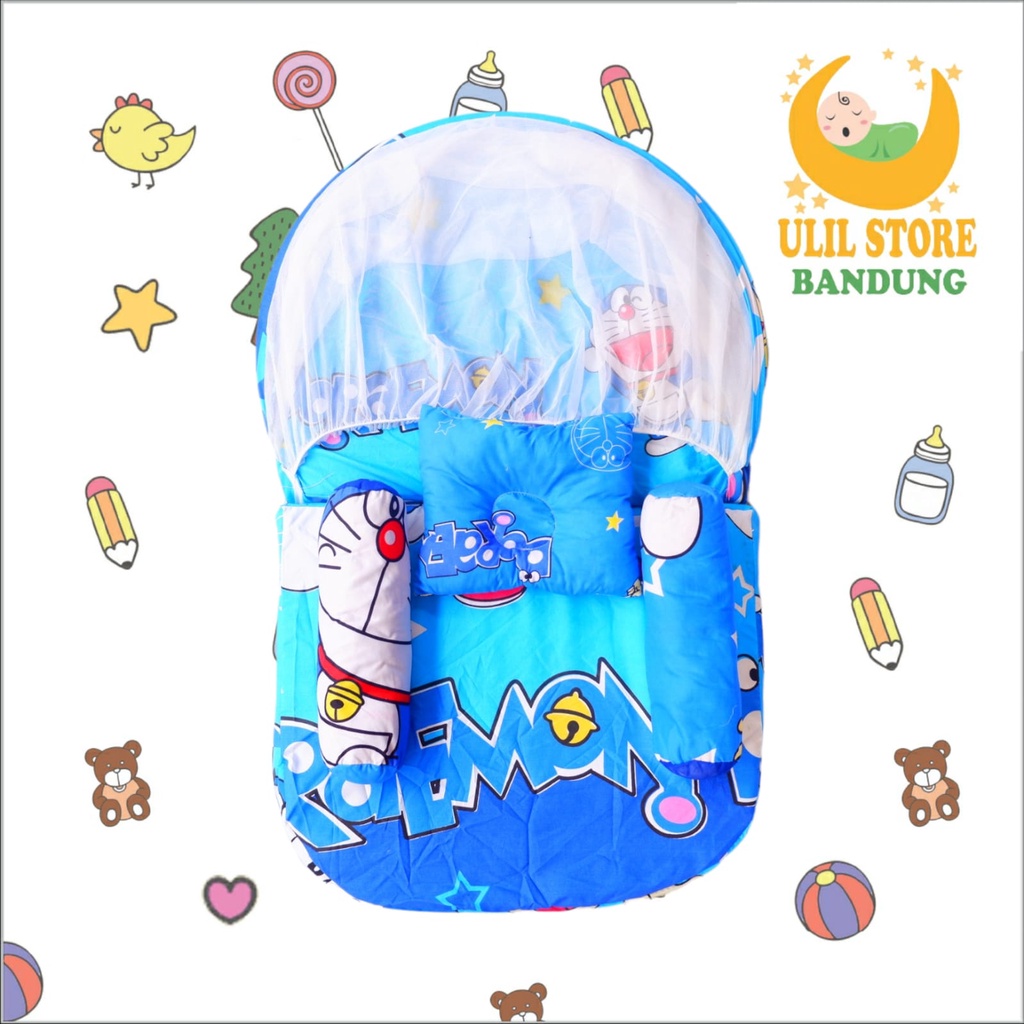 Kasur Bayi Lipat Kelambu / Kasur Bayi Model Matras Kelambu Free Bantal Peyang + Dua Guling Bayi-6