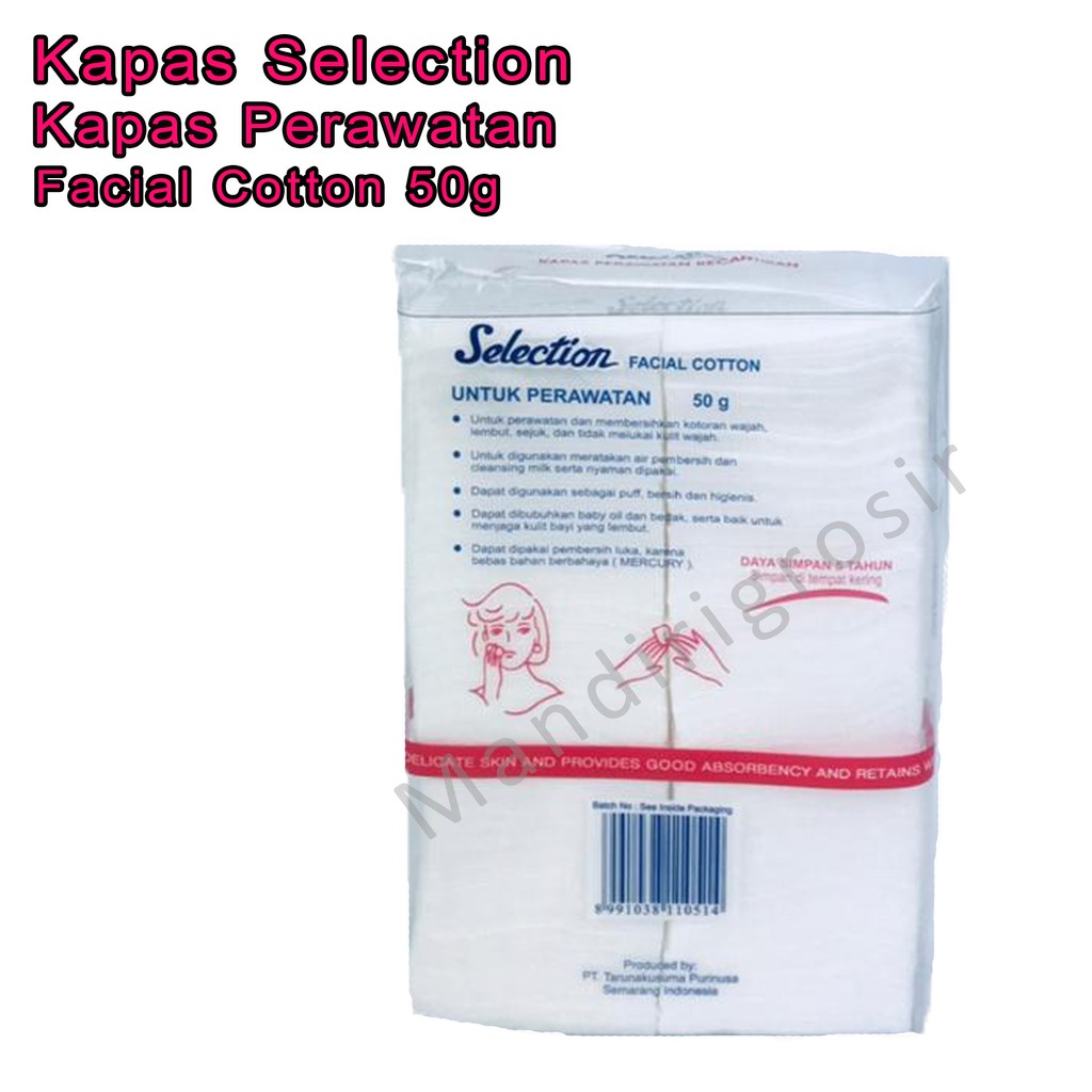 Perawatan wajah  * Facial Cotton * Kapas Selection * 50g